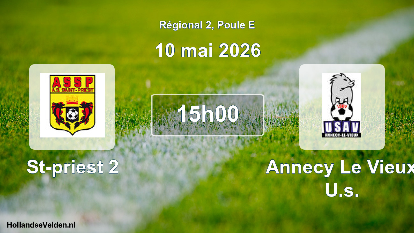 Geplande wedstrijd: St-priest 2 - Annecy Le Vieux U.s. (10 mei 2026)