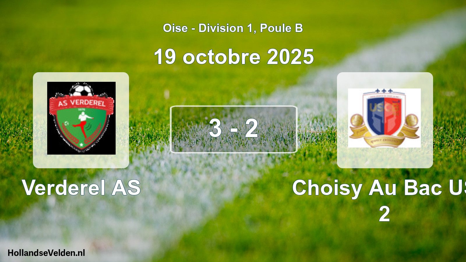 Match joué: Verderel AS - Choisy Au Bac US 2 3 - 2 (19 octobre 2025)