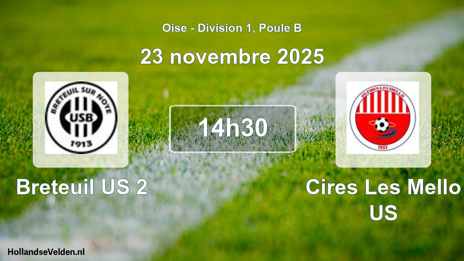 Match programmé: Breteuil US 2 - Cires Les Mello US (23 novembre 2025)