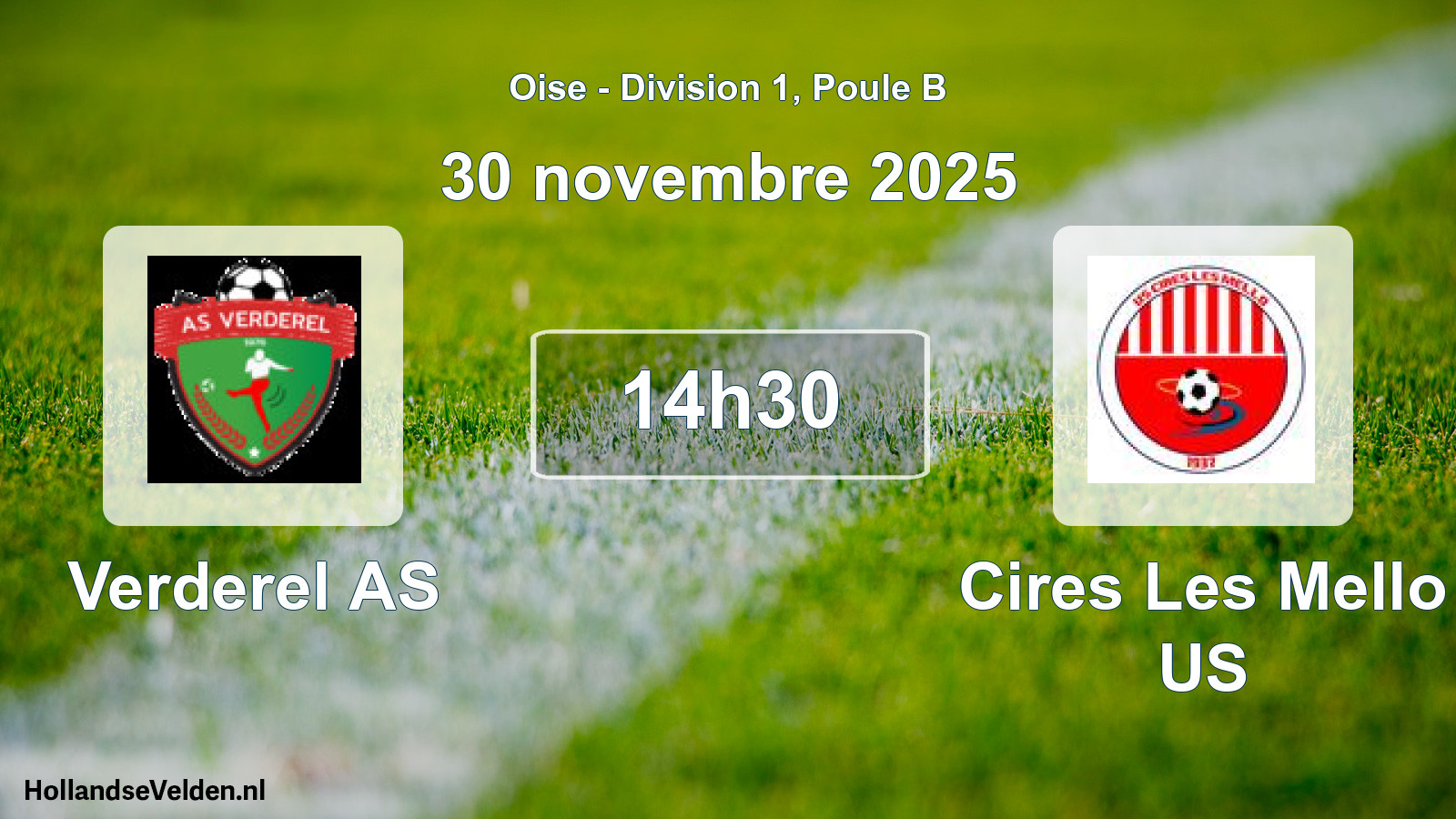 Match programmé: Verderel AS - Cires Les Mello US (30 novembre 2025)