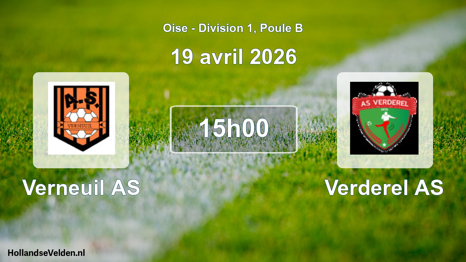 Match programmé: Verneuil AS - Verderel AS (19 avril 2026)