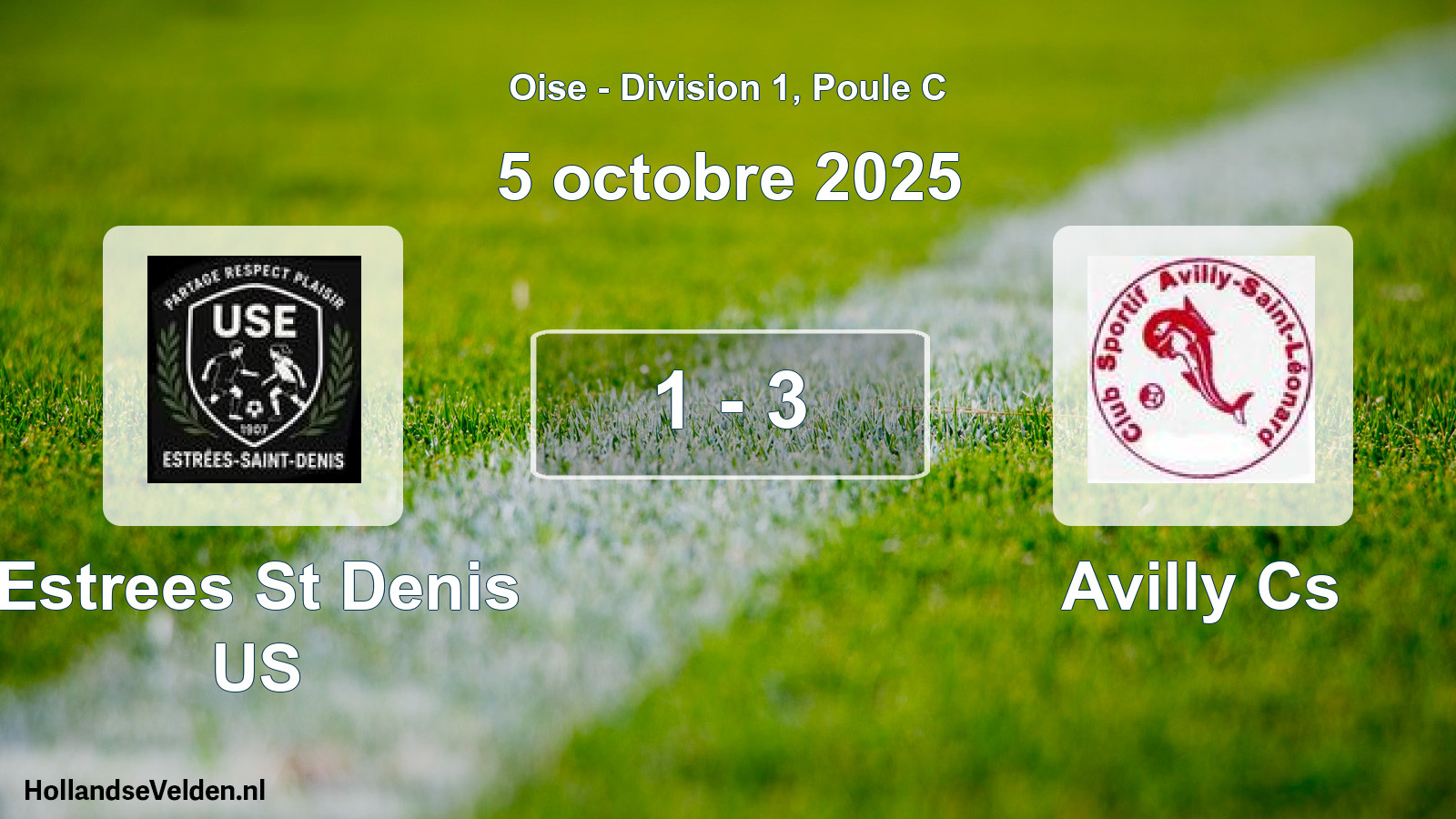 Match joué: Estrees St Denis US - Avilly Cs 1 - 3 (5 octobre 2025)