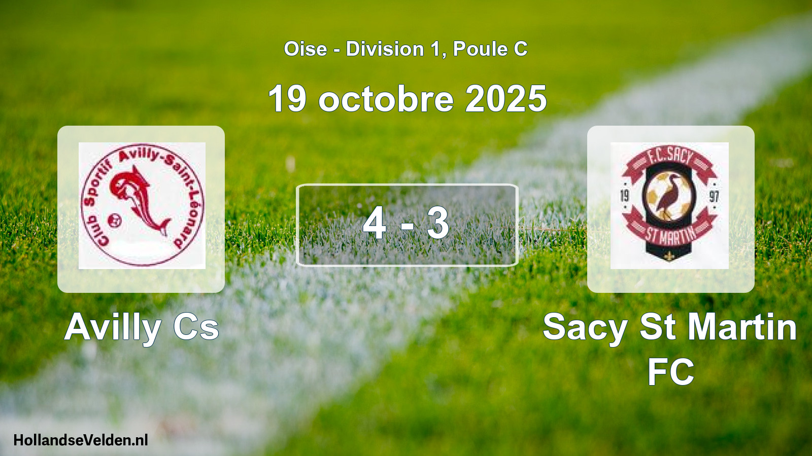 Match joué: Avilly Cs - Sacy St Martin FC 4 - 3 (19 octobre 2025)