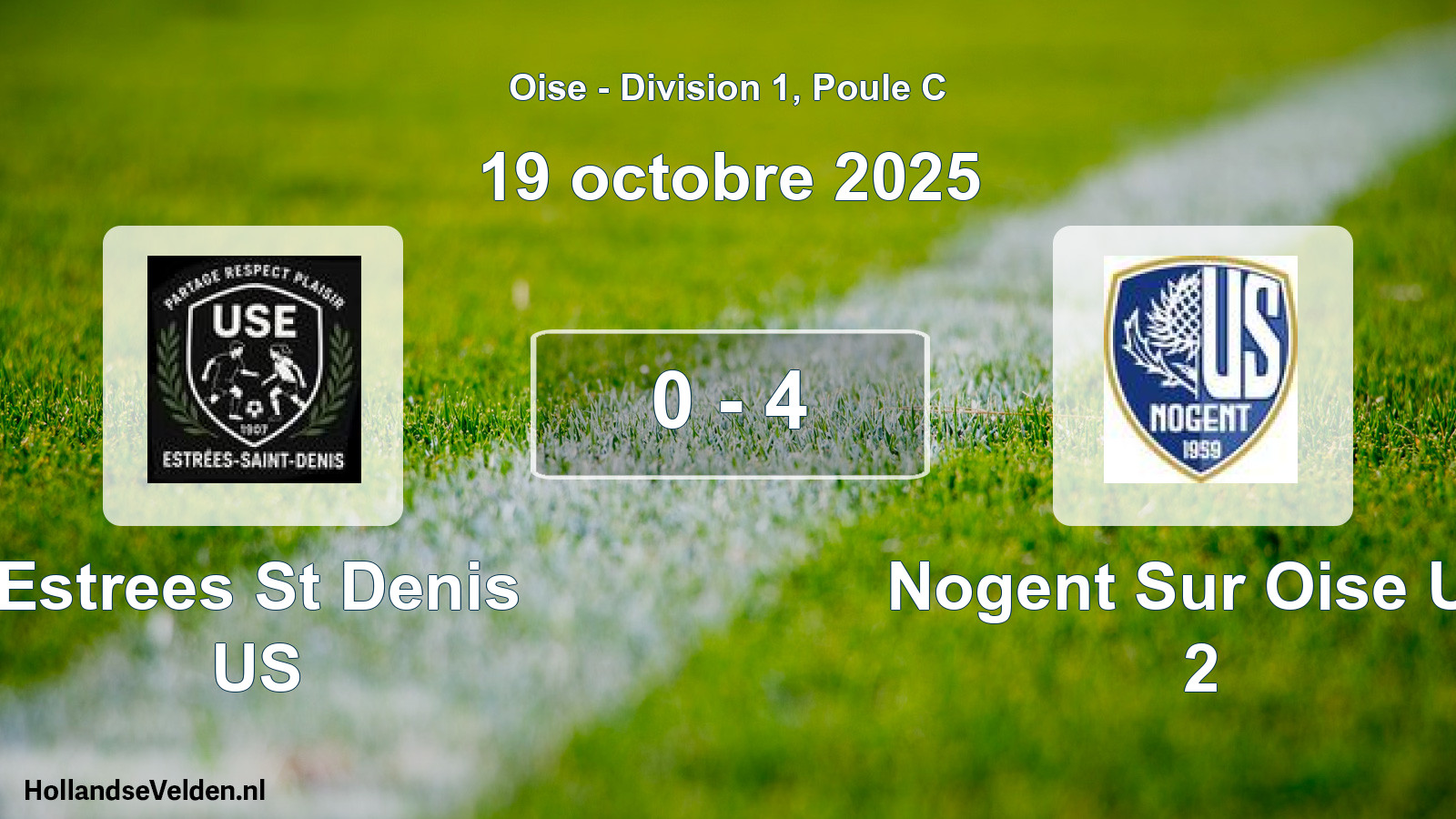 Match joué: Estrees St Denis US - Nogent Sur Oise US 2 0 - 4 (19 octobre 2025)