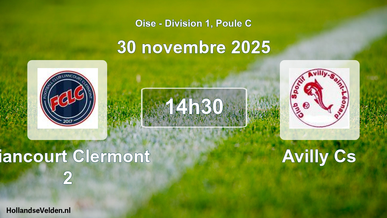 Match programmé: Liancourt Clermont 2 - Avilly Cs (30 novembre 2025)
