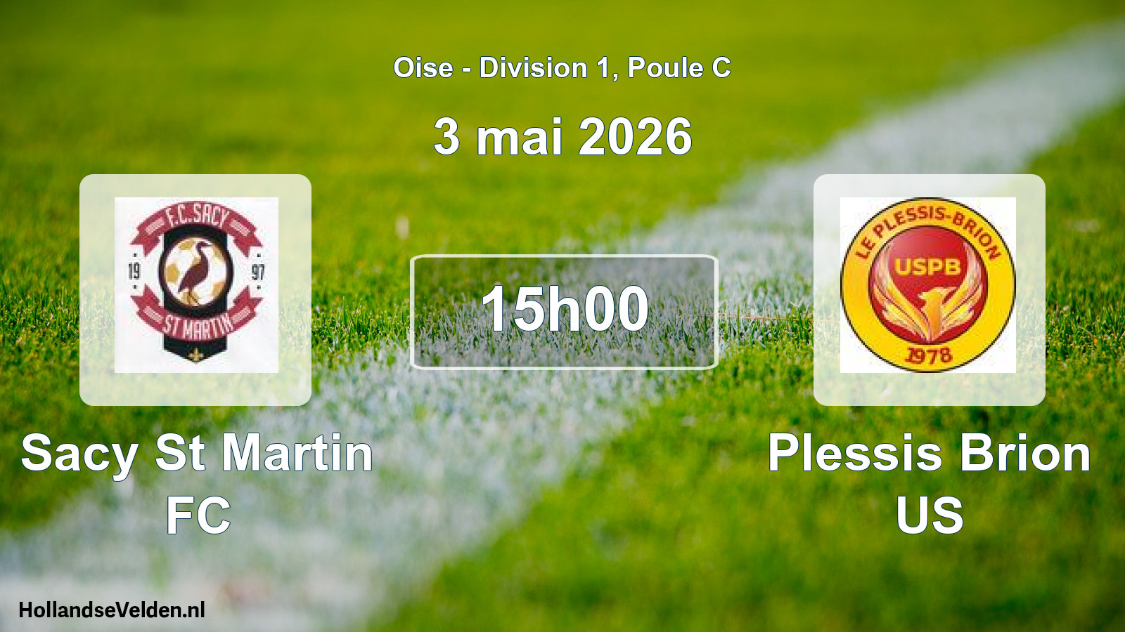 Match programmé: Sacy St Martin FC - Plessis Brion US (3 mai 2026)