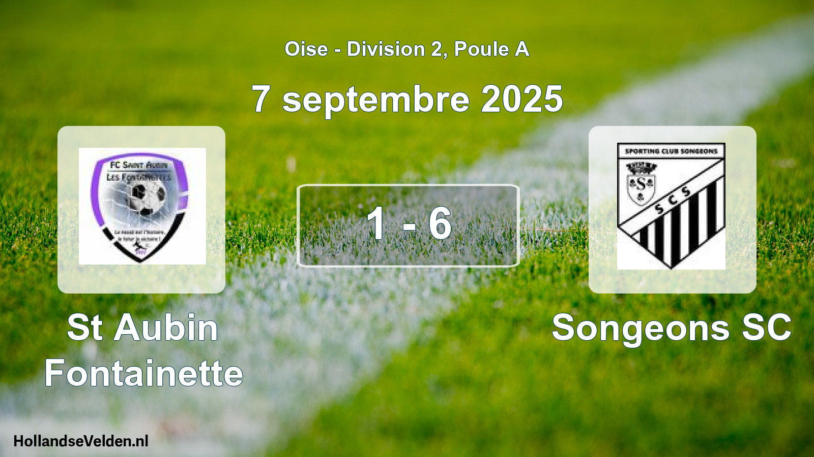 Match joué: St Aubin Fontainette - Songeons SC 1 - 6 (7 septembre 2025)