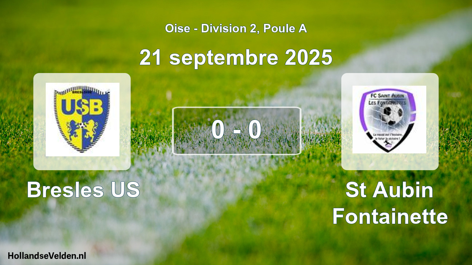 Match joué: Bresles US - St Aubin Fontainette 0 - 0 (21 septembre 2025)