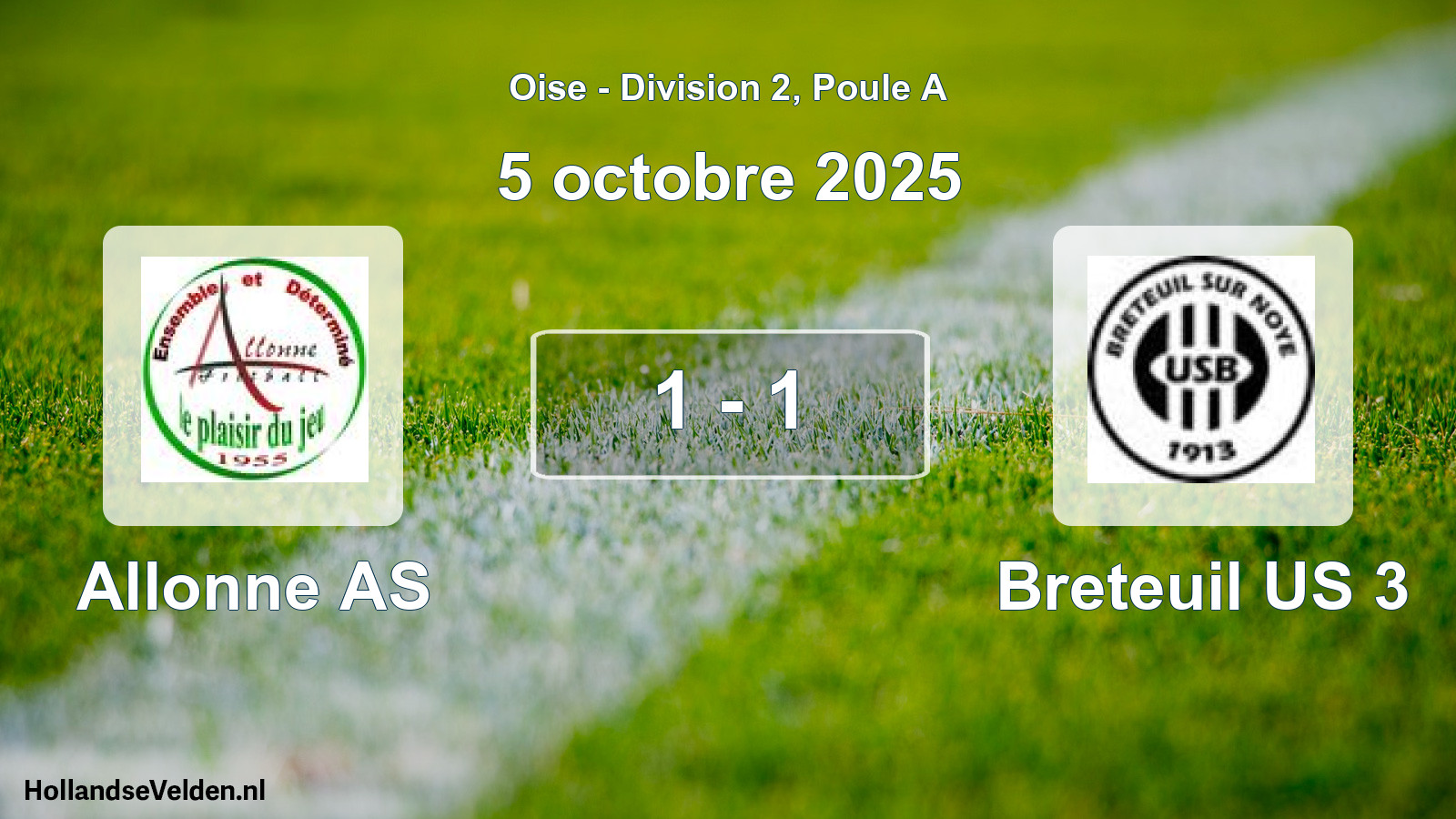 Match joué: Allonne AS - Breteuil US 3 1 - 1 (5 octobre 2025)