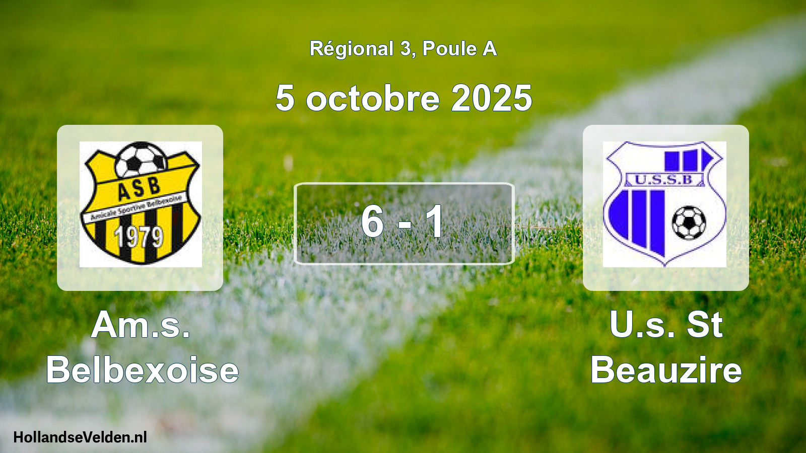 Gespeelde wedstrijd: Am.s. Belbexoise - U.s. St Beauzire 6 - 1 (5 oktober 2025)