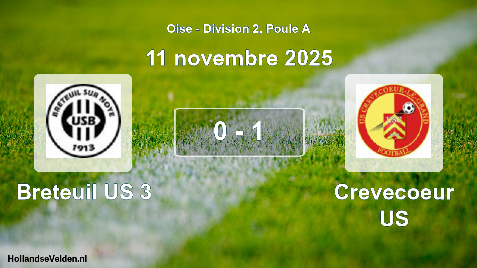 Gespeelde wedstrijd: Breteuil US 3 - Crevecoeur US 0 - 1 (11 november 2025)