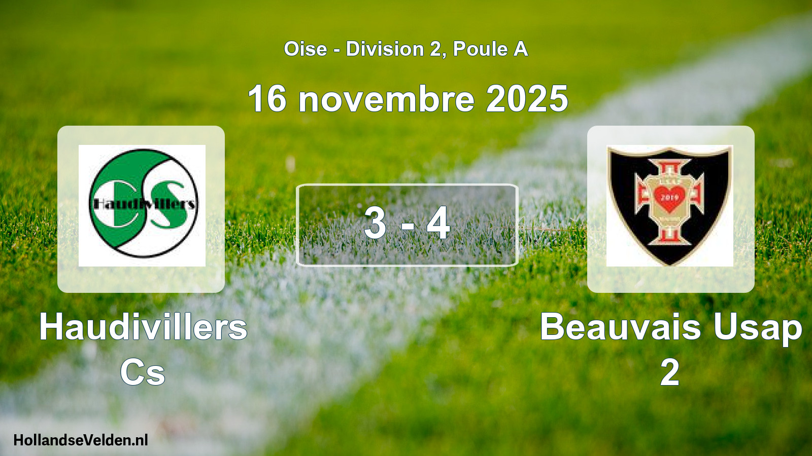 Match joué: Haudivillers Cs - Beauvais Usap 2 3 - 4 (16 novembre 2025)