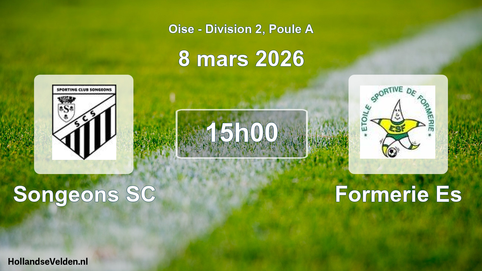 Match programmé: Songeons SC - Formerie Es (8 mars 2026)
