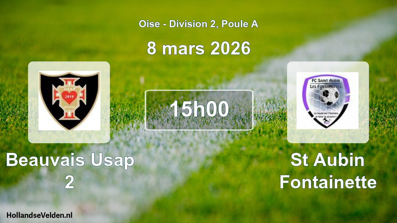 Match programmé: Beauvais Usap 2 - St Aubin Fontainette (8 mars 2026)