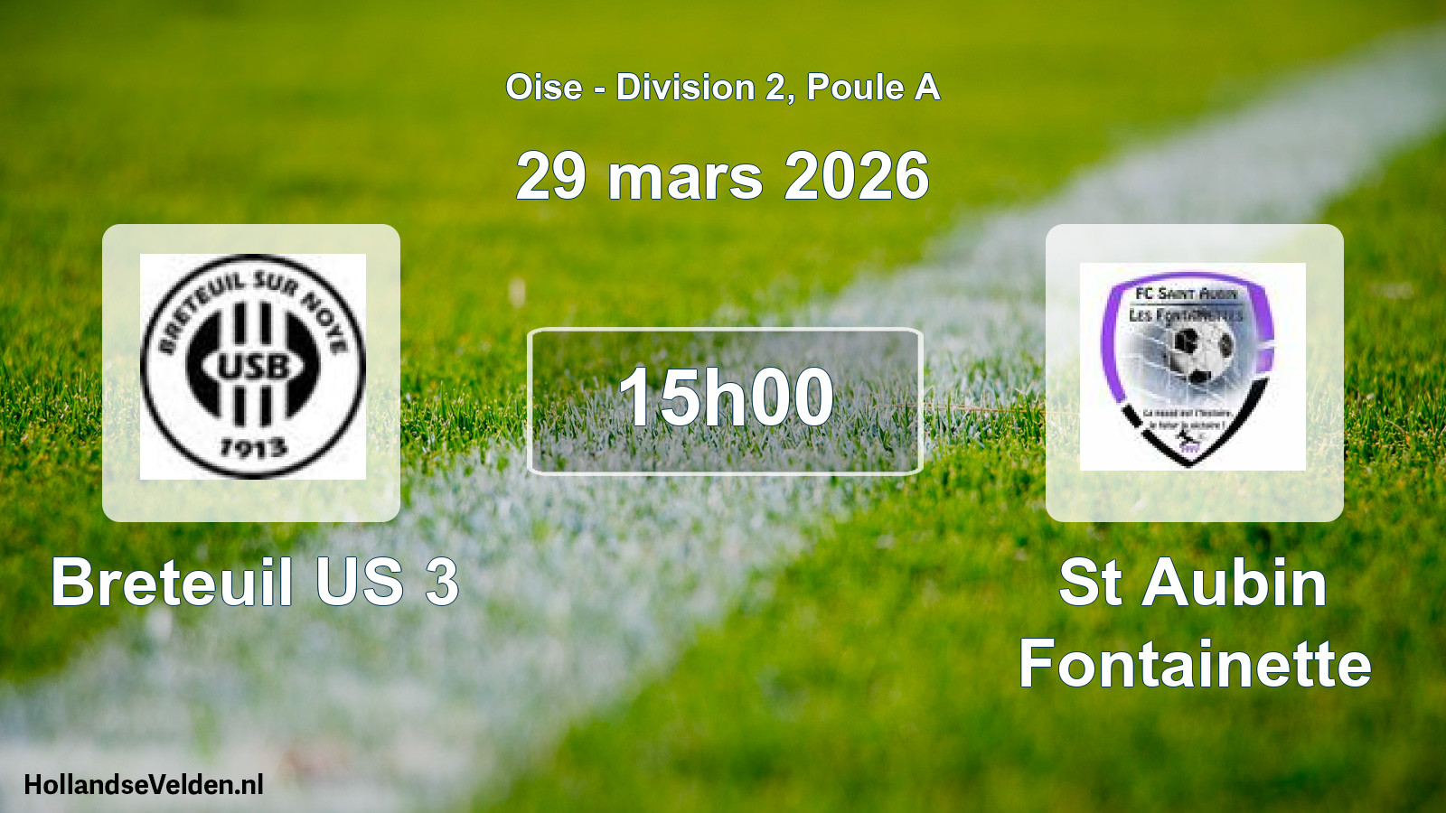 Match programmé: Breteuil US 3 - St Aubin Fontainette (29 mars 2026)