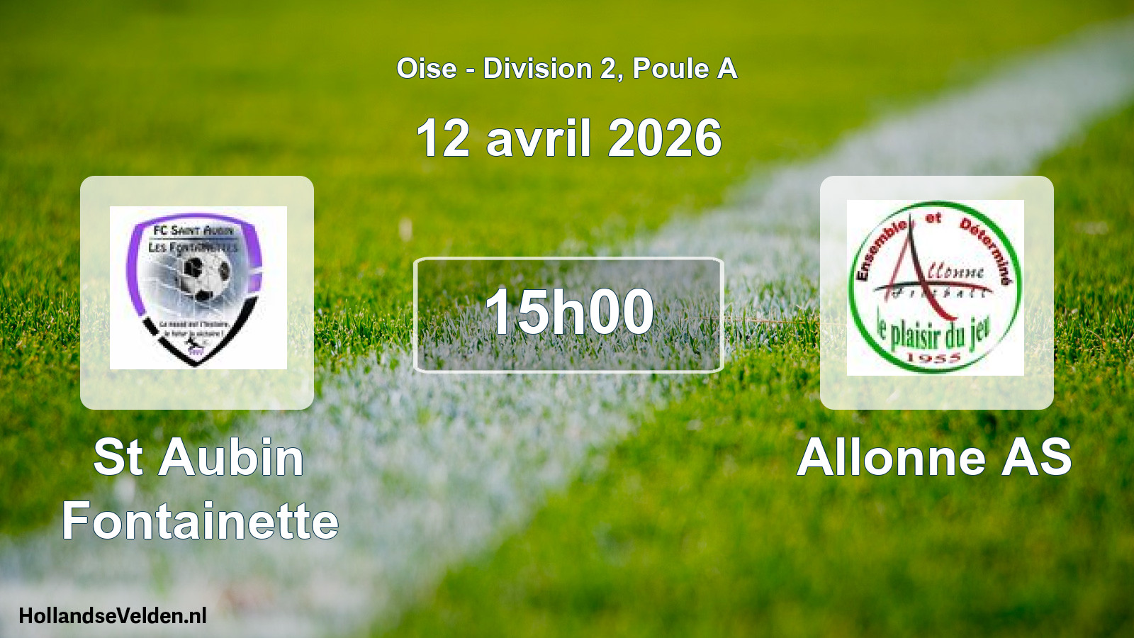 Match programmé: St Aubin Fontainette - Allonne AS (12 avril 2026)