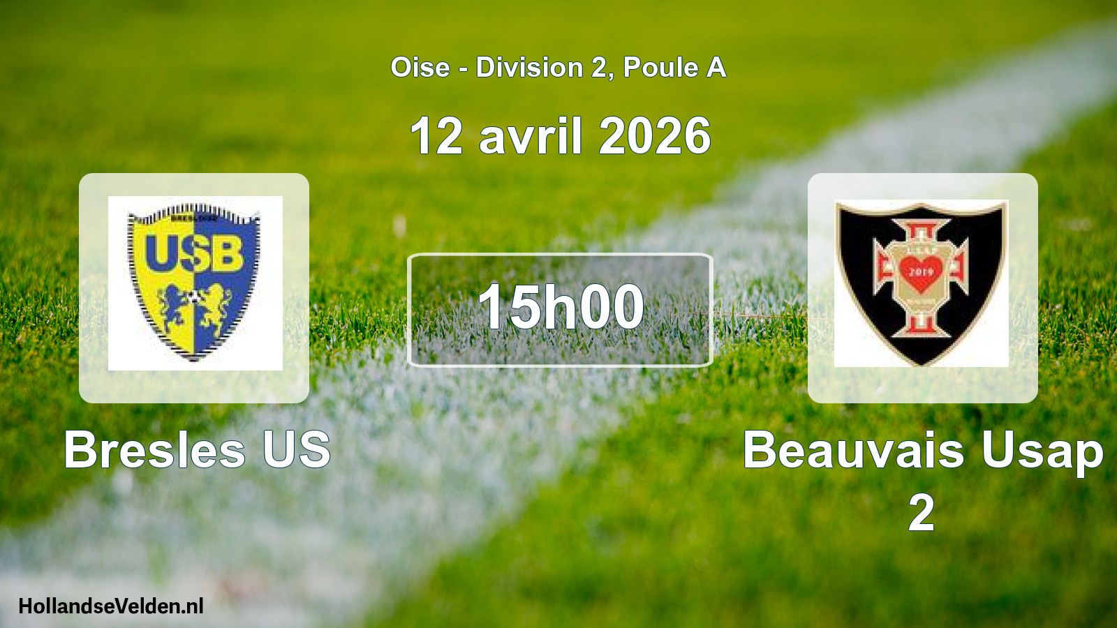 Match programmé: Bresles US - Beauvais Usap 2 (12 avril 2026)