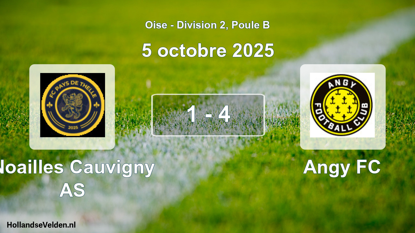 Gespeelde wedstrijd: Noailles Cauvigny AS - Angy FC 1 - 4 (5 oktober 2025)