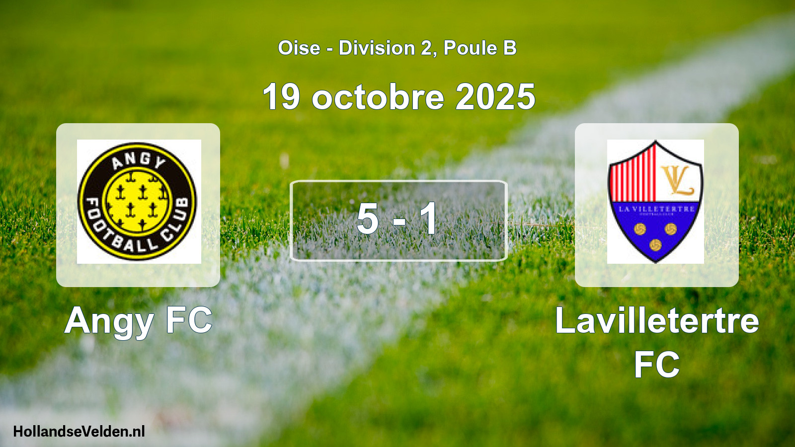 Match joué: Angy FC - Lavilletertre FC 5 - 1 (19 octobre 2025)