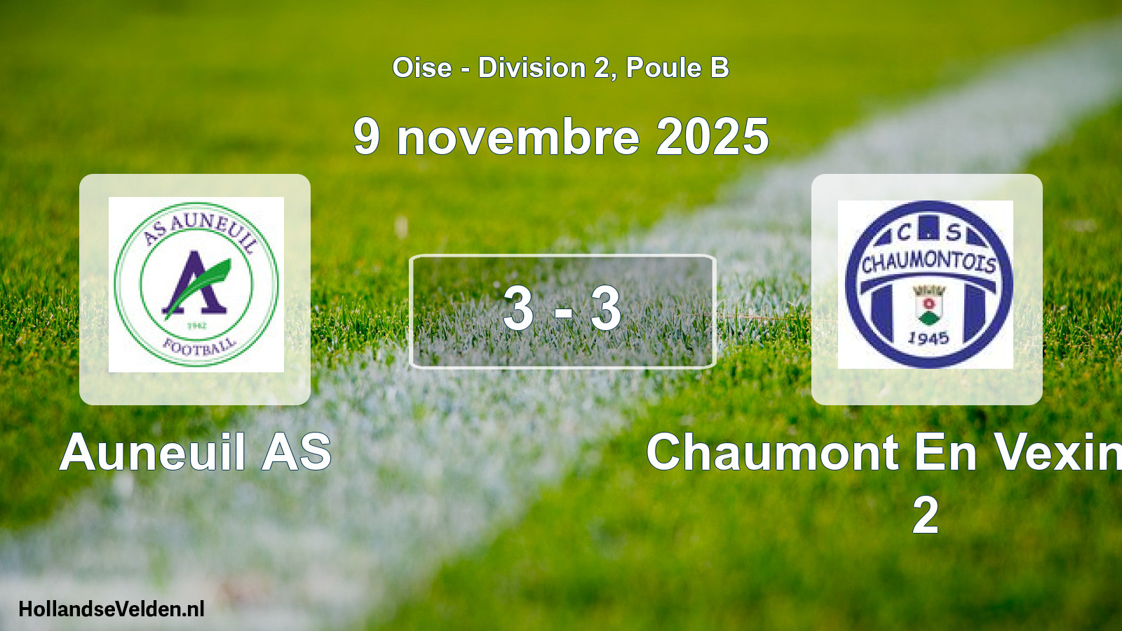 Match joué: Auneuil AS - Chaumont En Vexin Cs 2 3 - 3 (9 novembre 2025)