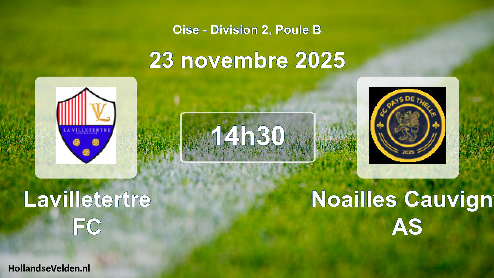 Match programmé: Lavilletertre FC - Noailles Cauvigny AS (23 novembre 2025)