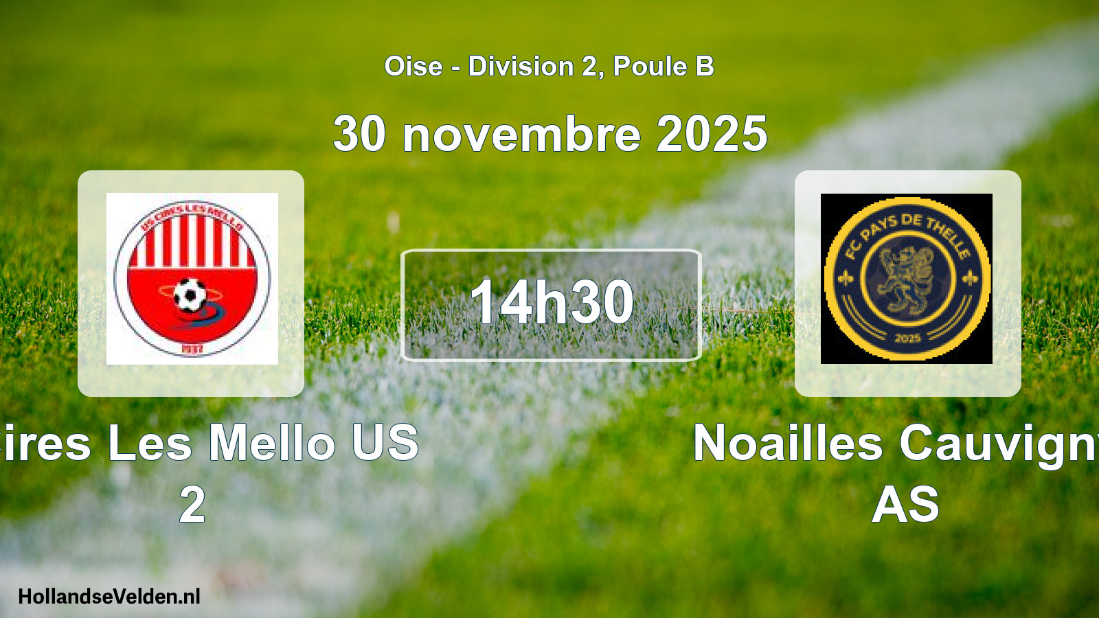Geplande wedstrijd: Cires Les Mello US 2 - Noailles Cauvigny AS (30 november 2025)