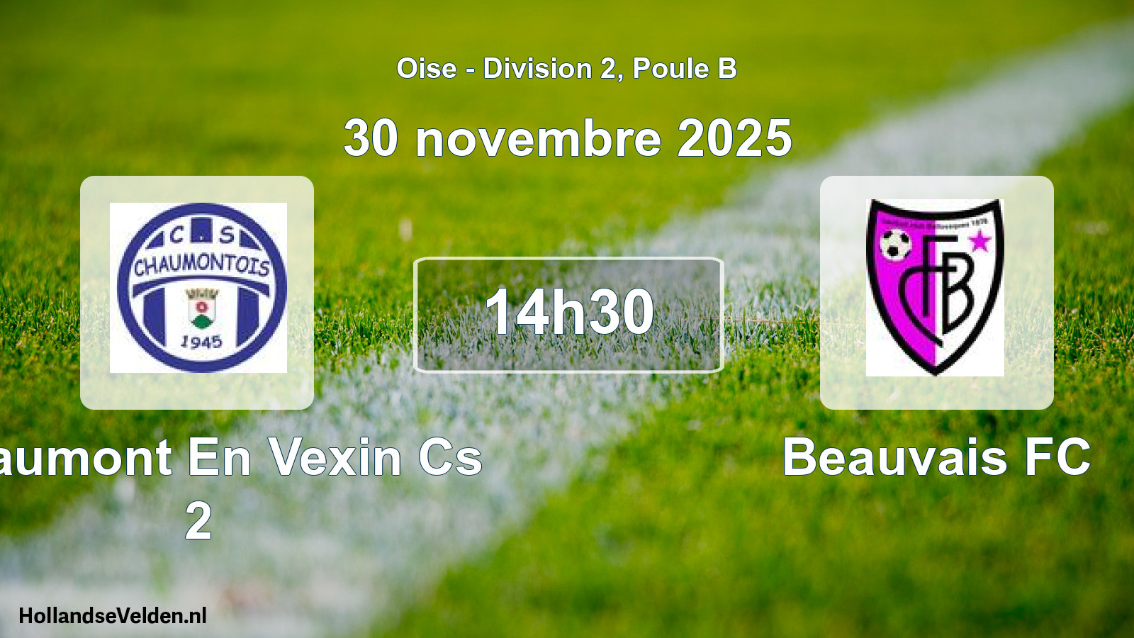 Match programmé: Chaumont En Vexin Cs 2 - Beauvais FC (30 novembre 2025)