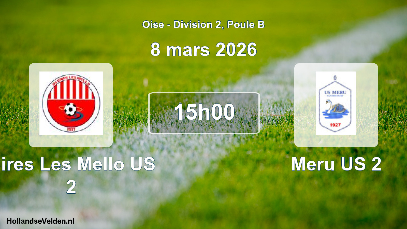 Match programmé: Cires Les Mello US 2 - Meru US 2 (8 mars 2026)