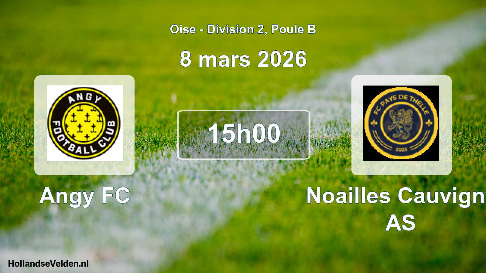 Match programmé: Angy FC - Noailles Cauvigny AS (8 mars 2026)