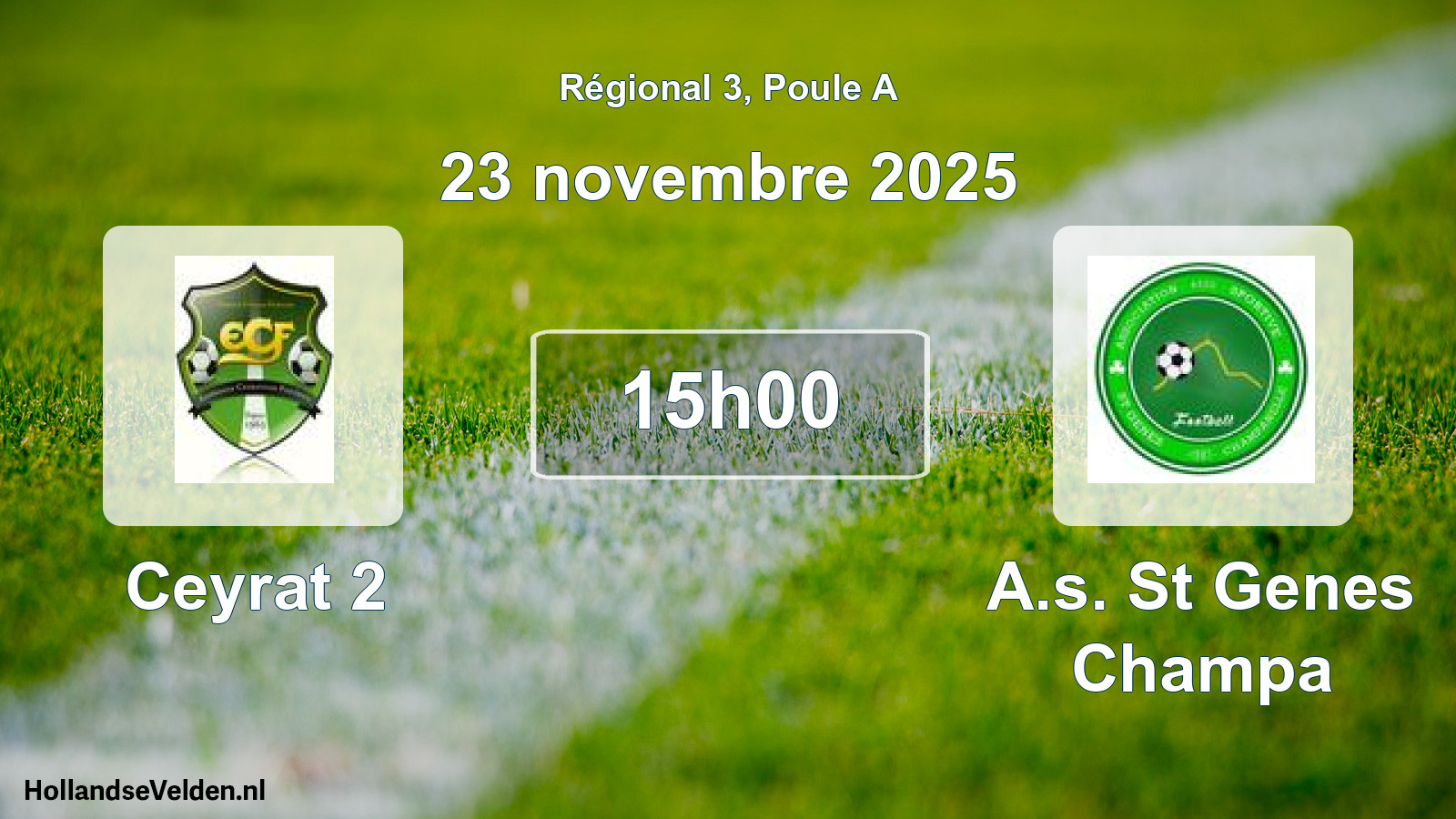 Scheduled Match: Ceyrat 2 - A.s. St Genes Champa (23 November 2025)
