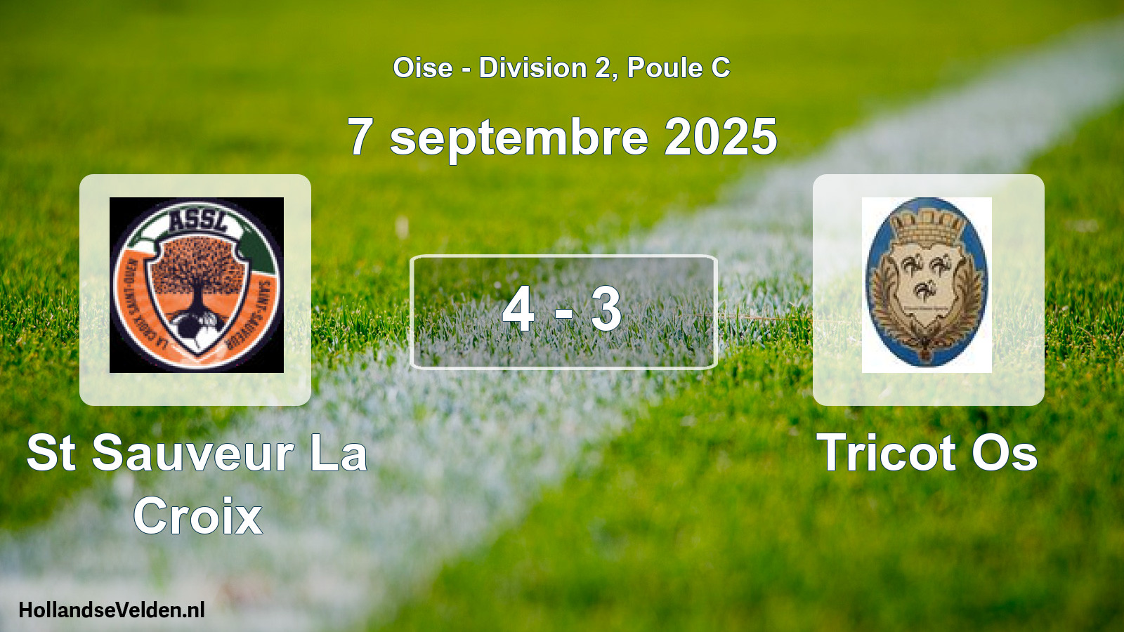 Match joué: St Sauveur La Croix - Tricot Os 4 - 3 (7 septembre 2025)