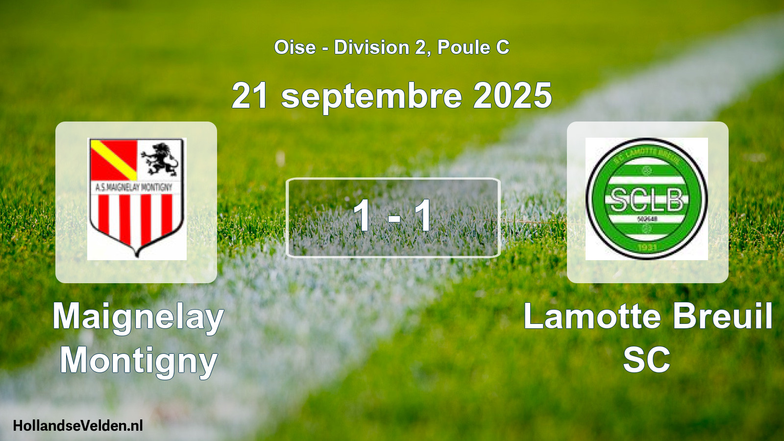 Match joué: Maignelay Montigny - Lamotte Breuil SC 1 - 1 (21 septembre 2025)