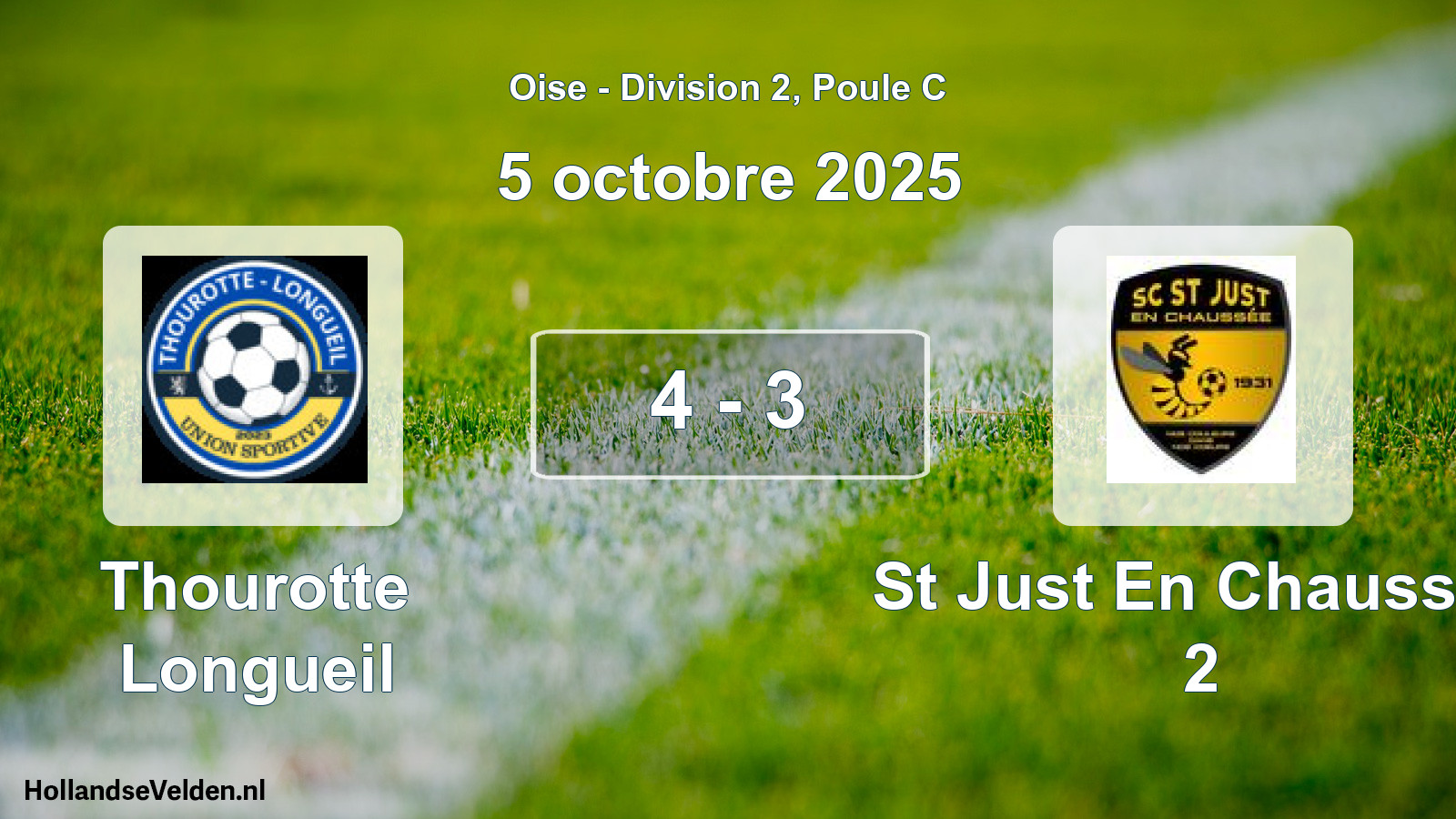 Match joué: Thourotte Longueil - St Just En Chaussee 2 4 - 3 (5 octobre 2025)