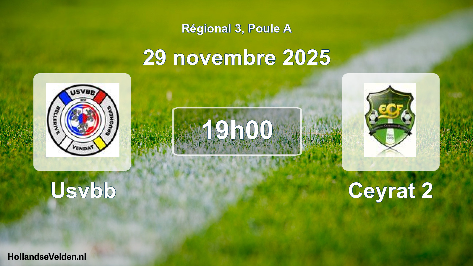 Geplande wedstrijd: Usvbb - Ceyrat 2 (29 novembre 2025)