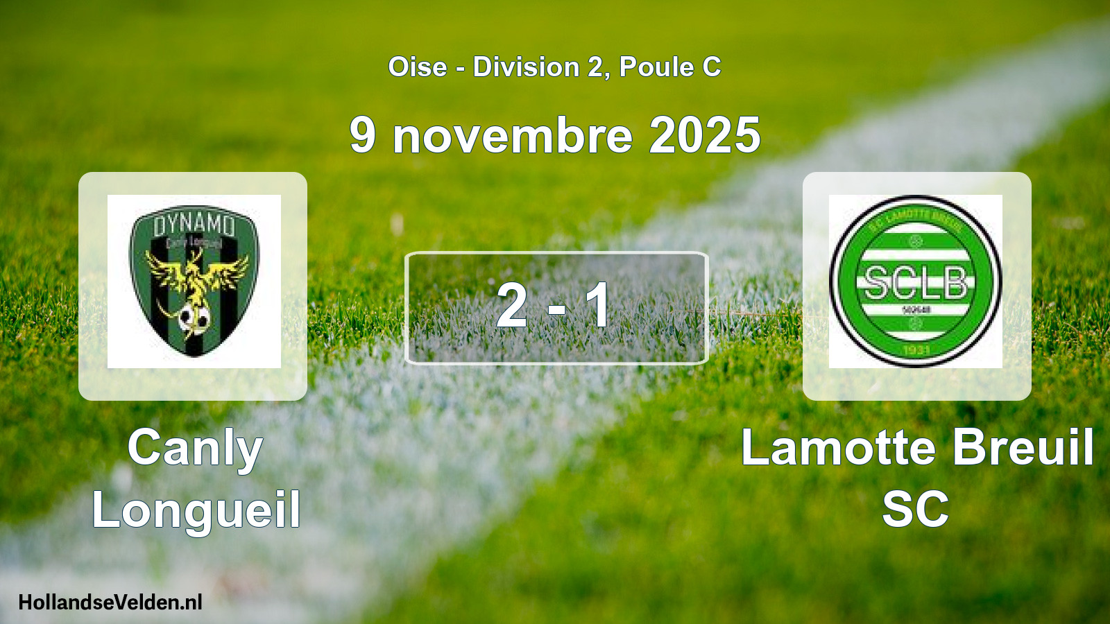 Match joué: Canly Longueil - Lamotte Breuil SC 2 - 1 (9 novembre 2025)
