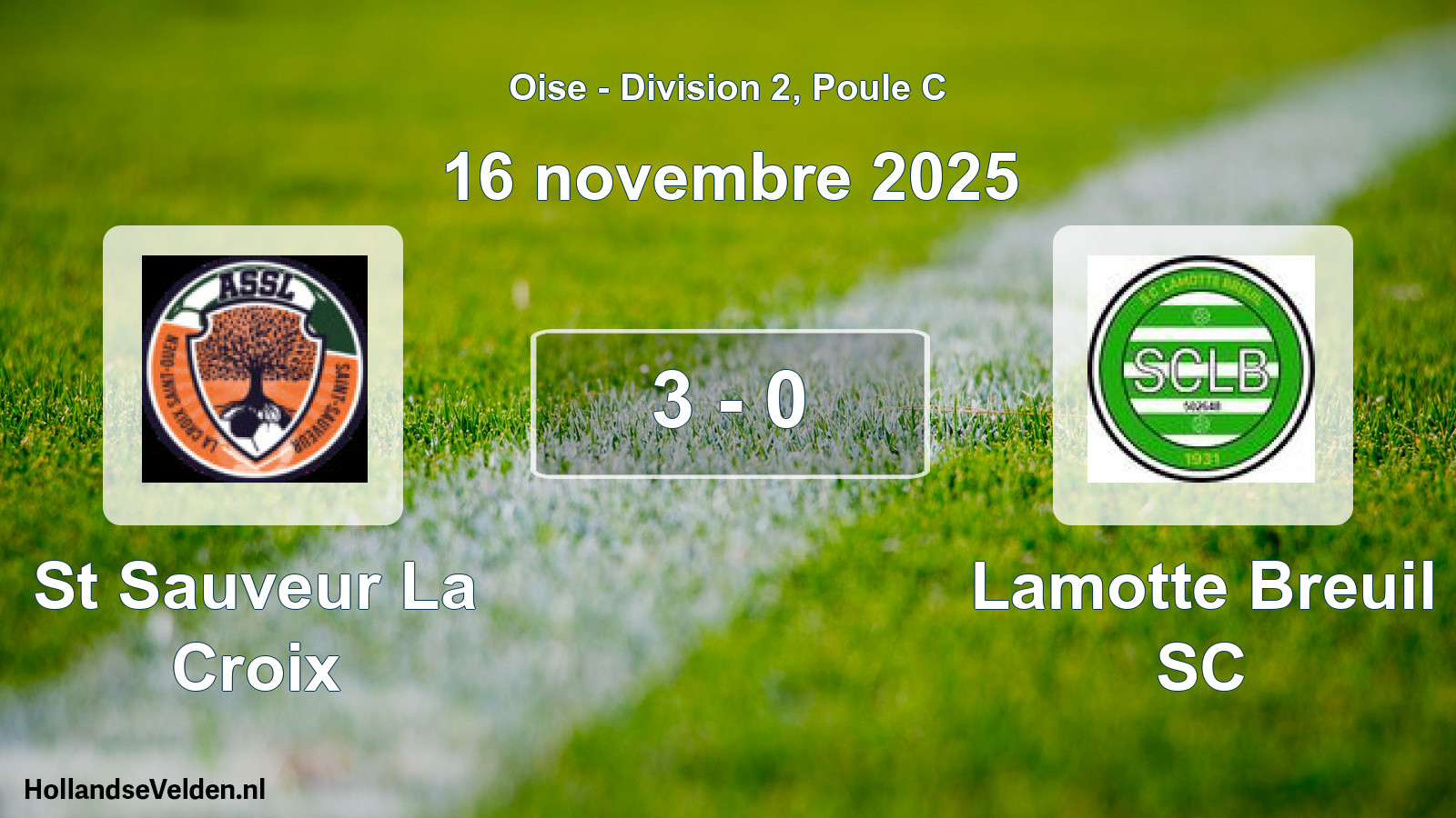 Match joué: St Sauveur La Croix - Lamotte Breuil SC 3 - 0 (16 novembre 2025)
