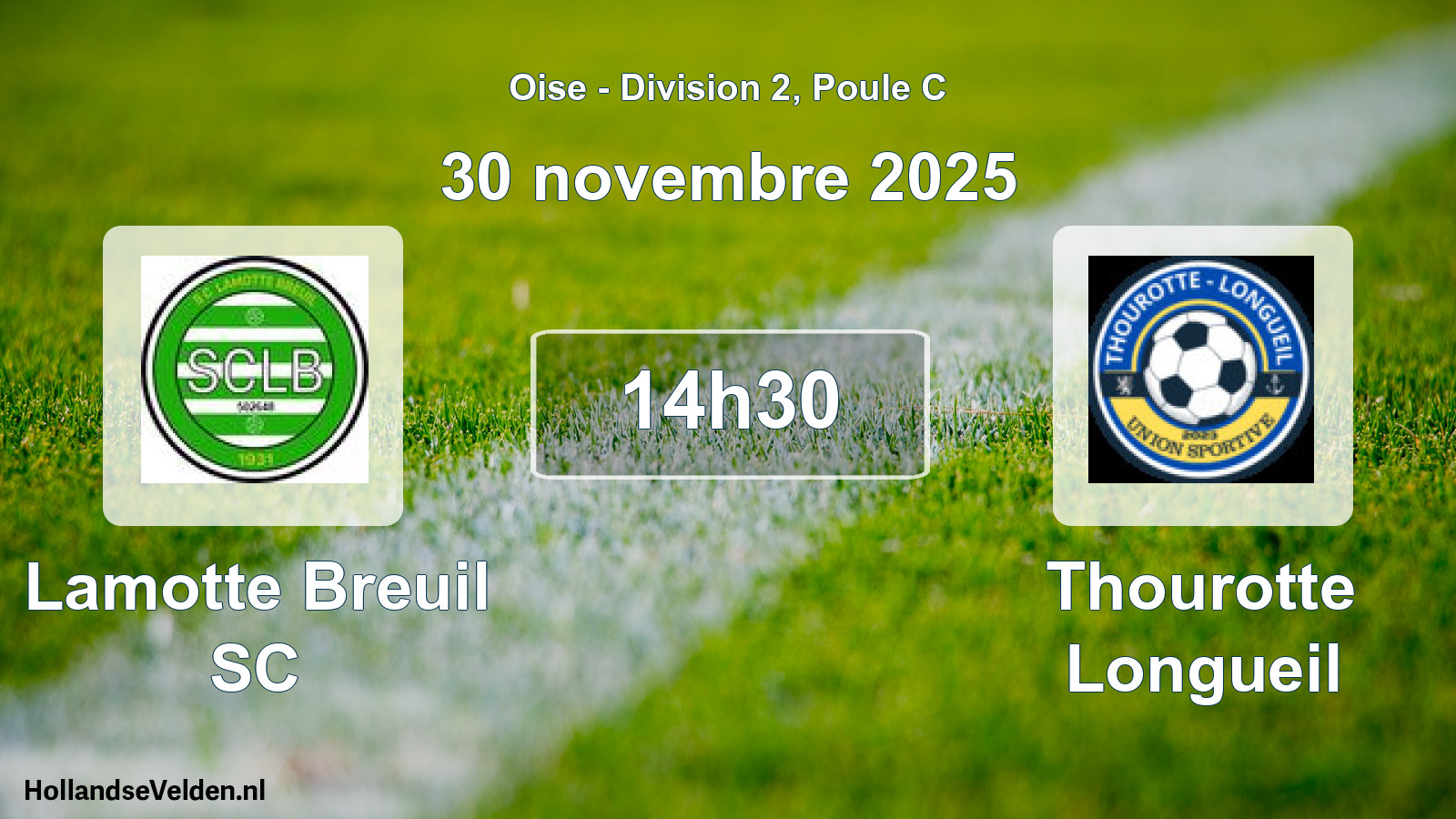 Match programmé: Lamotte Breuil SC - Thourotte Longueil (30 novembre 2025)