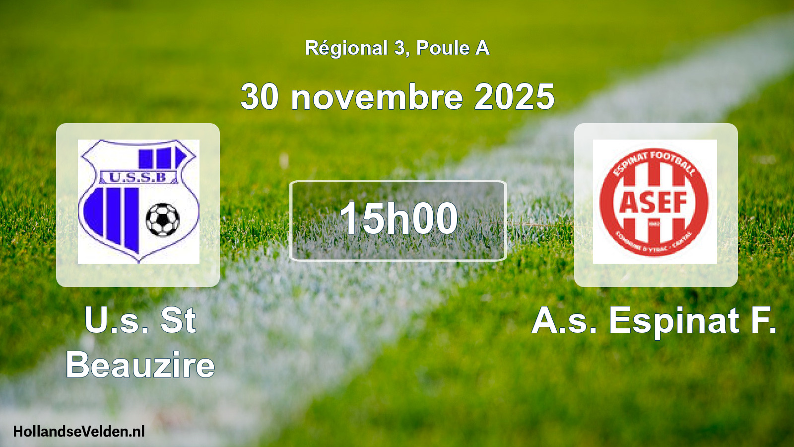 Geplande wedstrijd: U.s. St Beauzire - A.s. Espinat F. (30 november 2025)