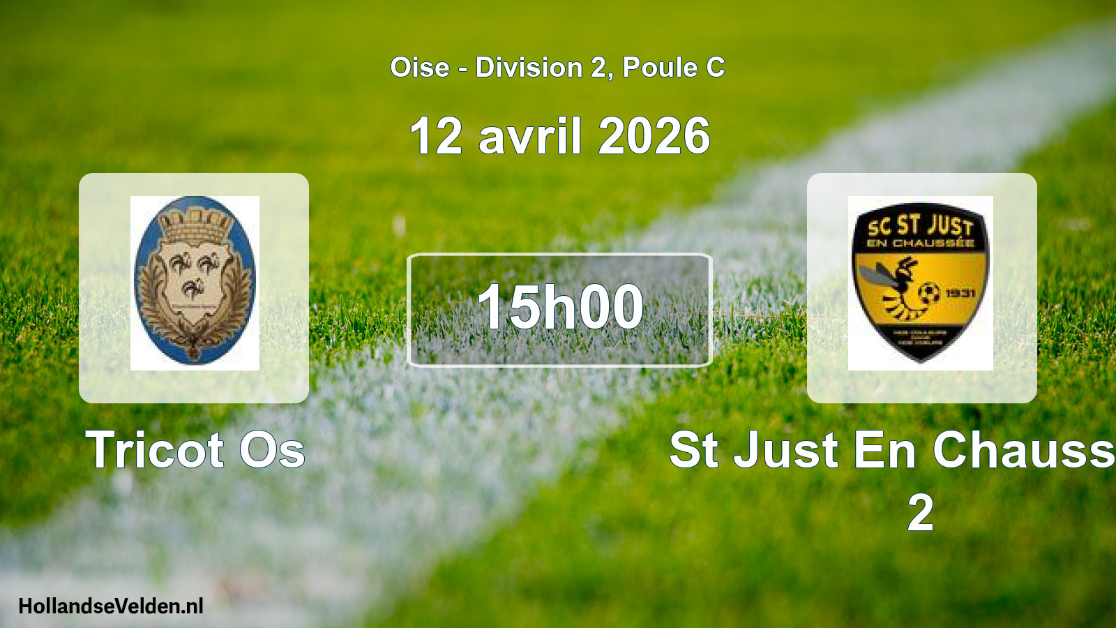 Match programmé: Tricot Os - St Just En Chaussee 2 (12 avril 2026)