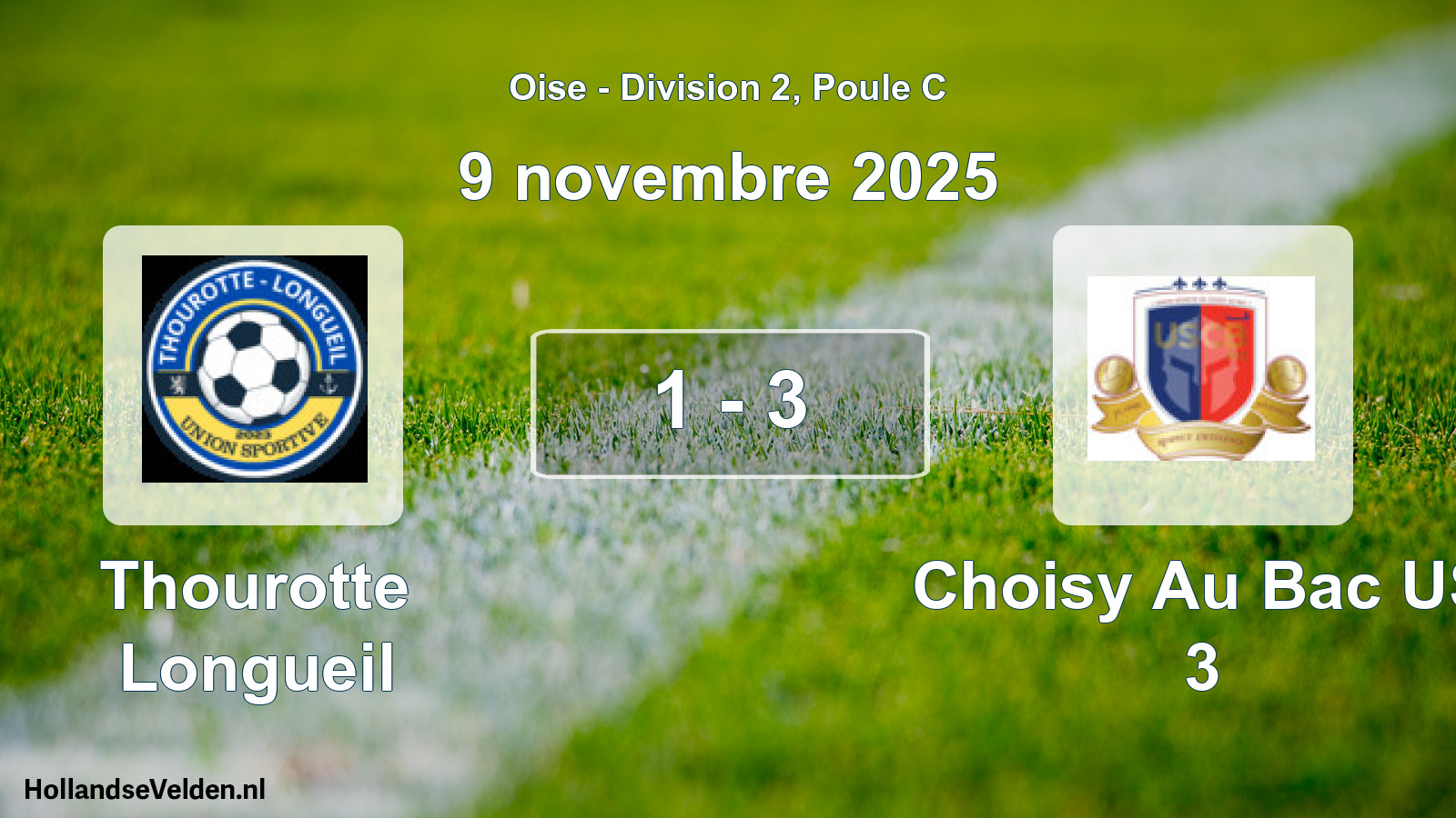 Match joué: Thourotte Longueil - Choisy Au Bac US 3 1 - 3 (9 novembre 2025)