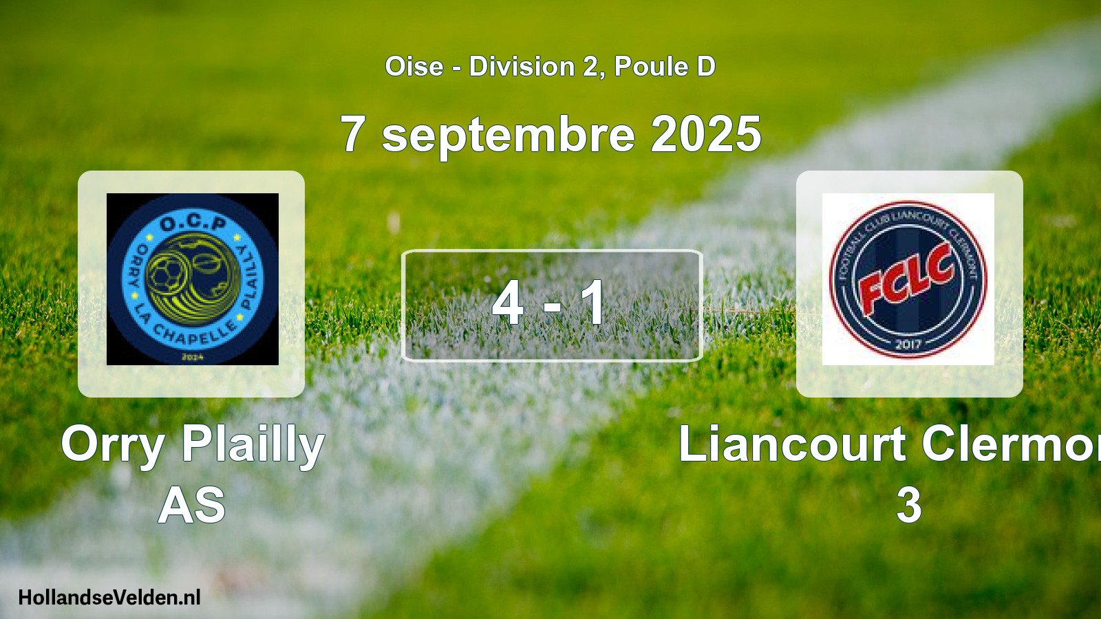 Gespeelde wedstrijd: Orry Plailly AS - Liancourt Clermont 3 4 - 1 (7 september 2025)
