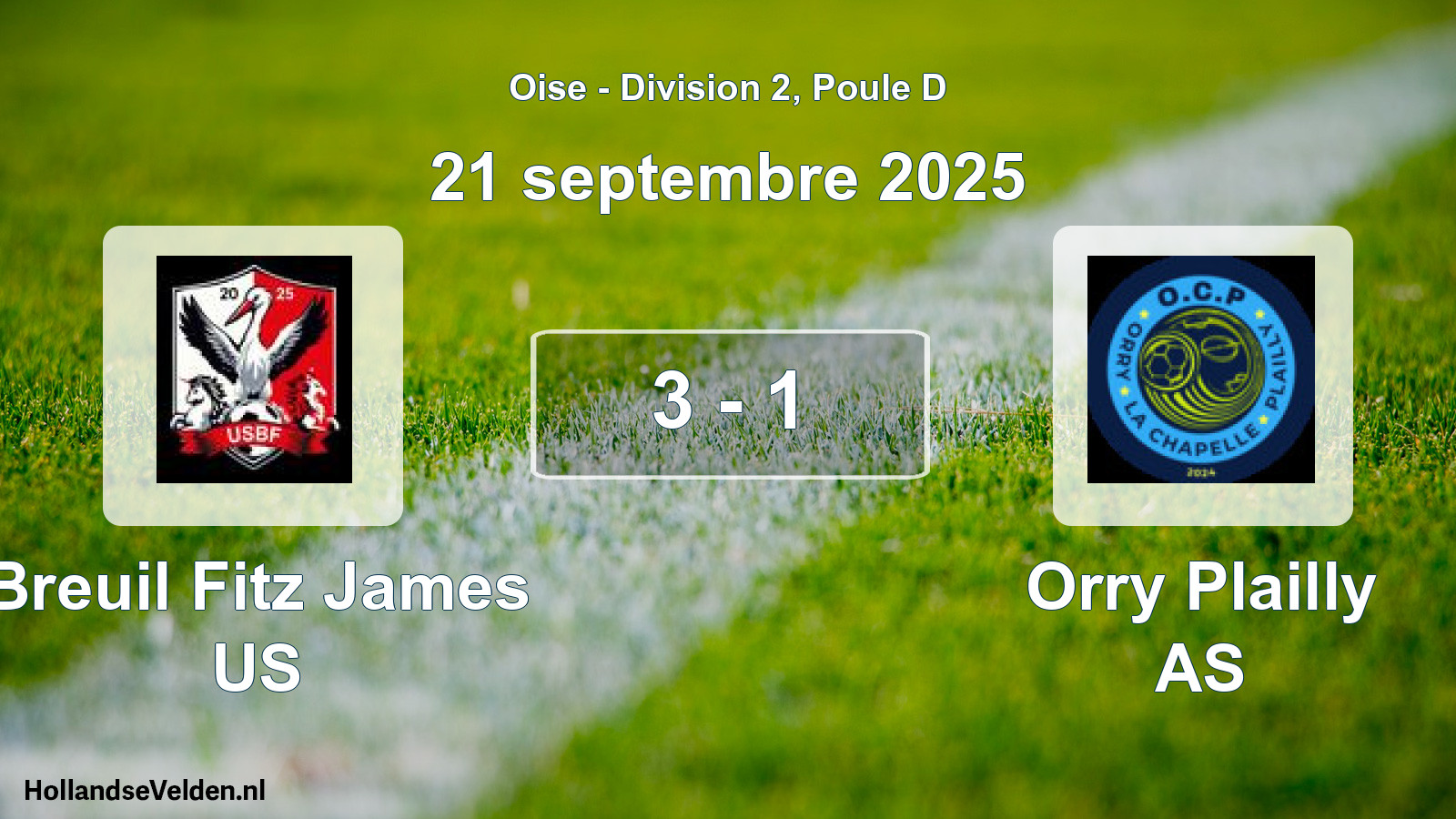Gespeelde wedstrijd: Breuil Fitz James US - Orry Plailly AS 3 - 1 (21 september 2025)