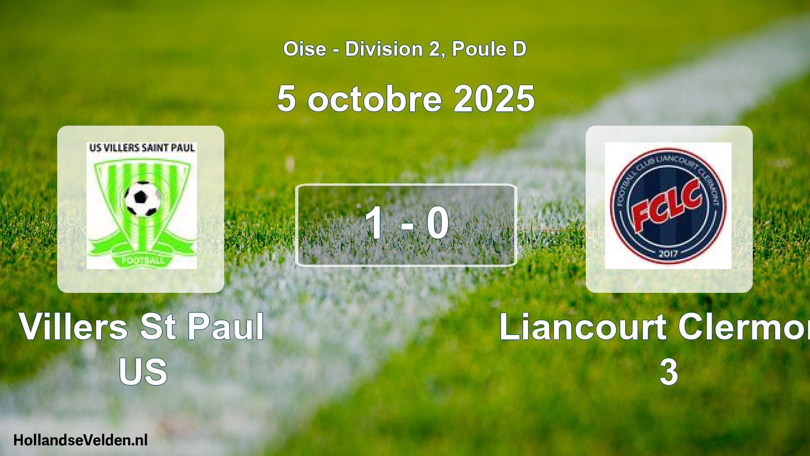 Match joué: Villers St Paul US - Liancourt Clermont 3 1 - 0 (5 octobre 2025)