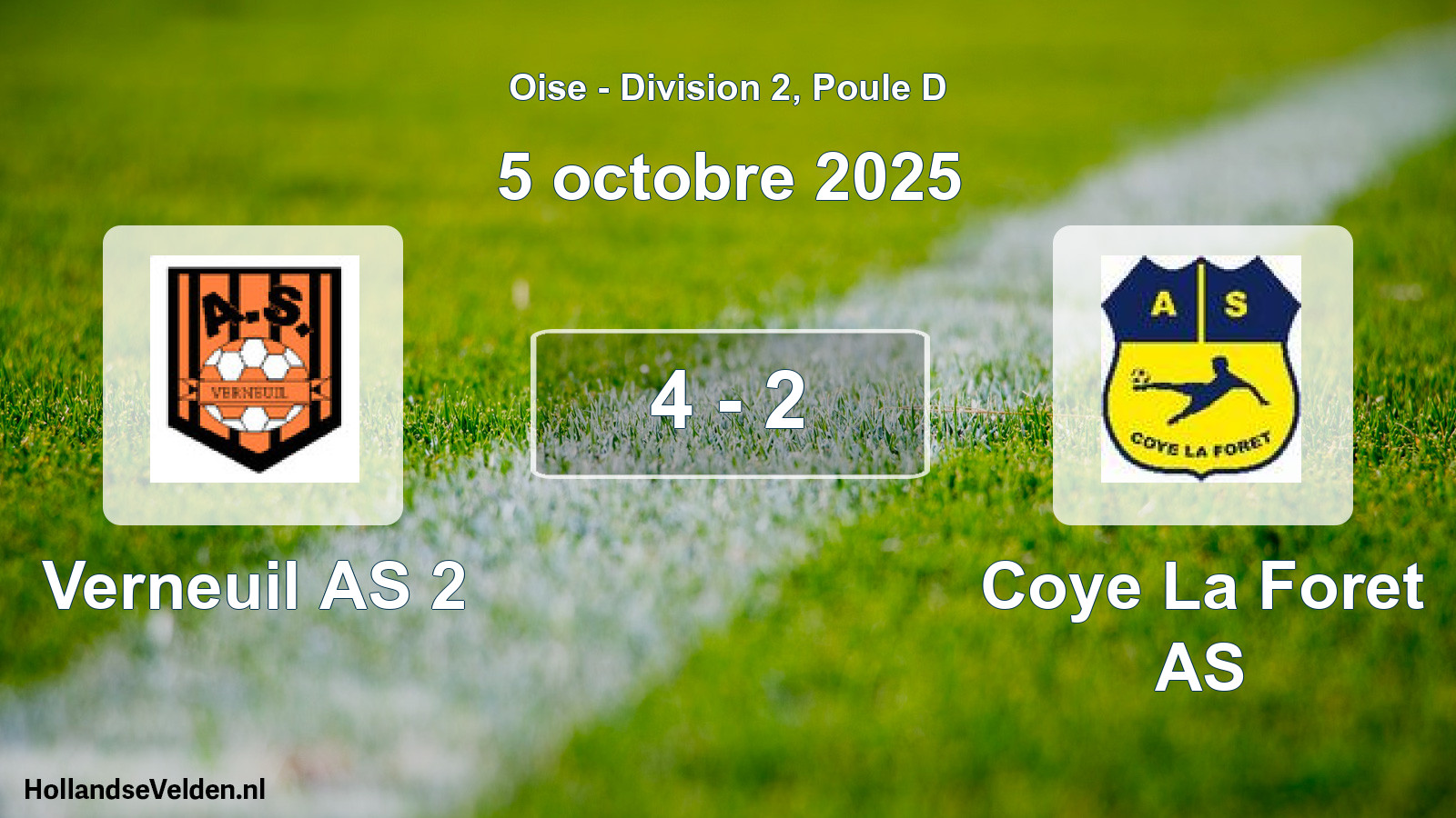 Match joué: Verneuil AS 2 - Coye La Foret AS 4 - 2 (5 octobre 2025)