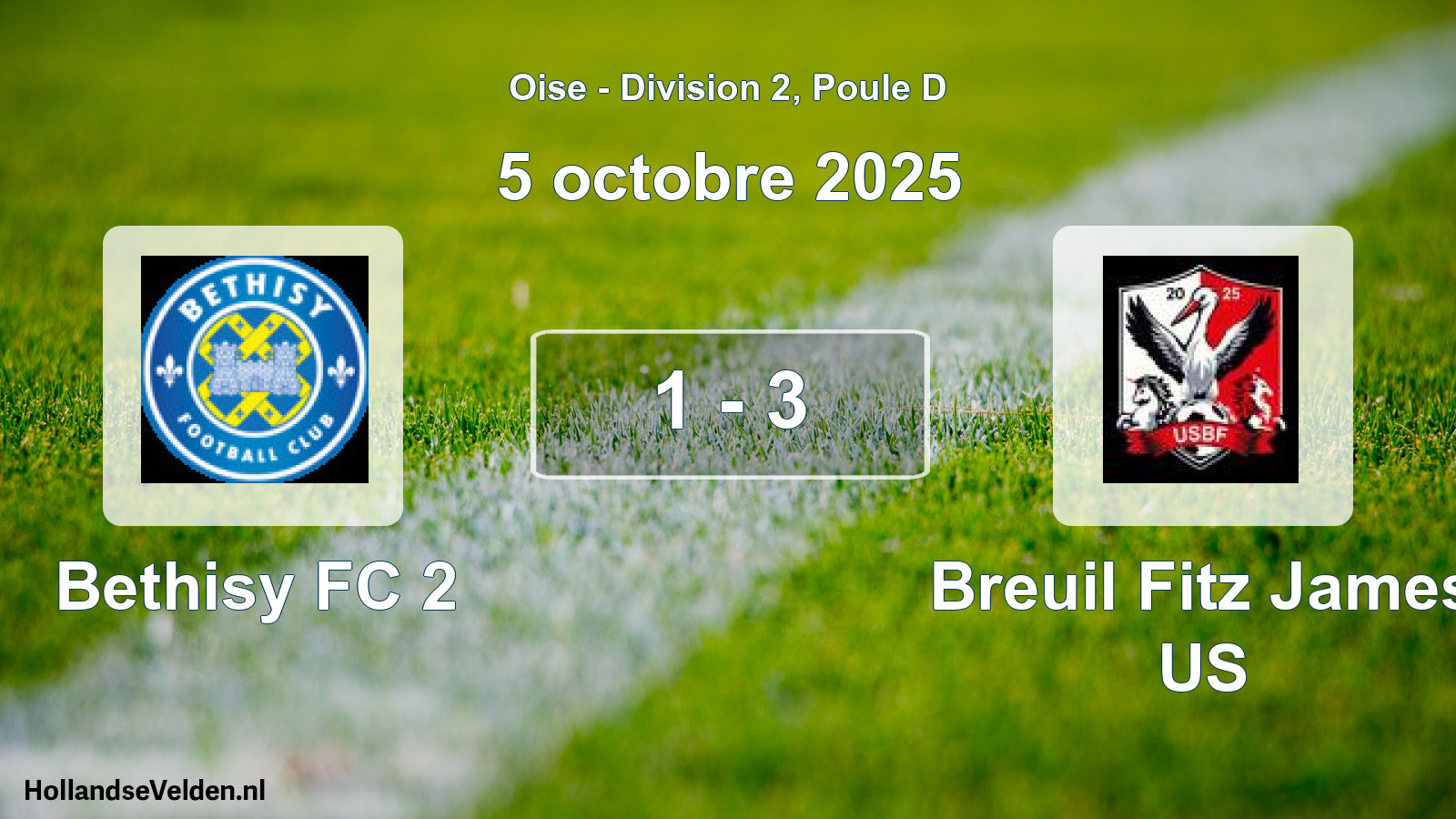 Gespeelde wedstrijd: Bethisy FC 2 - Breuil Fitz James US 1 - 3 (5 oktober 2025)