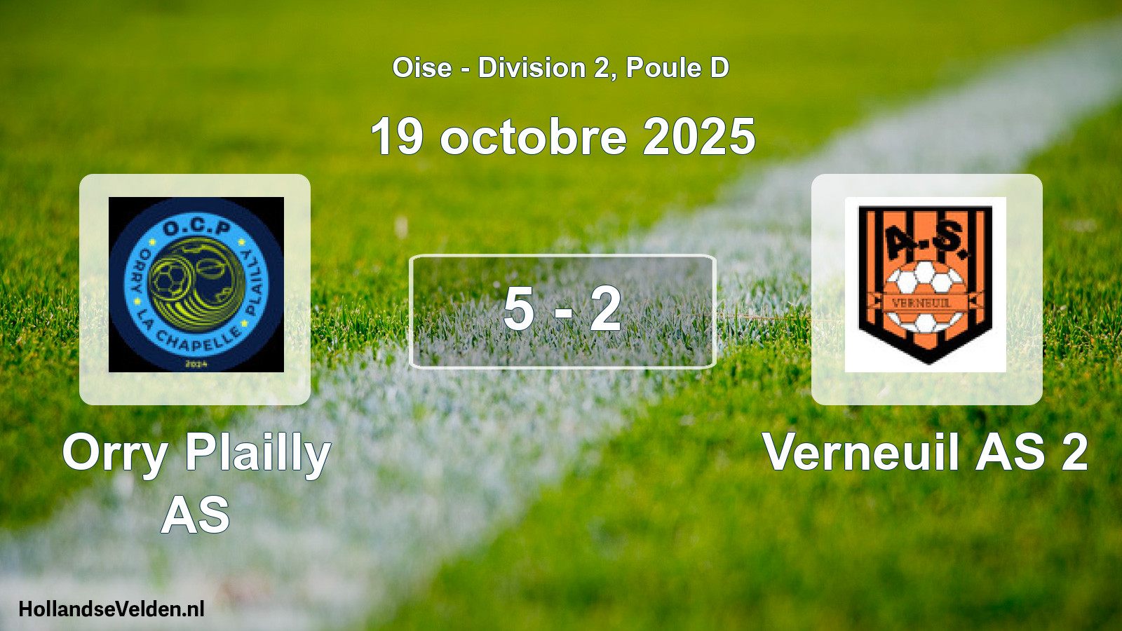 Gespeelde wedstrijd: Orry Plailly AS - Verneuil AS 2 5 - 2 (19 oktober 2025)