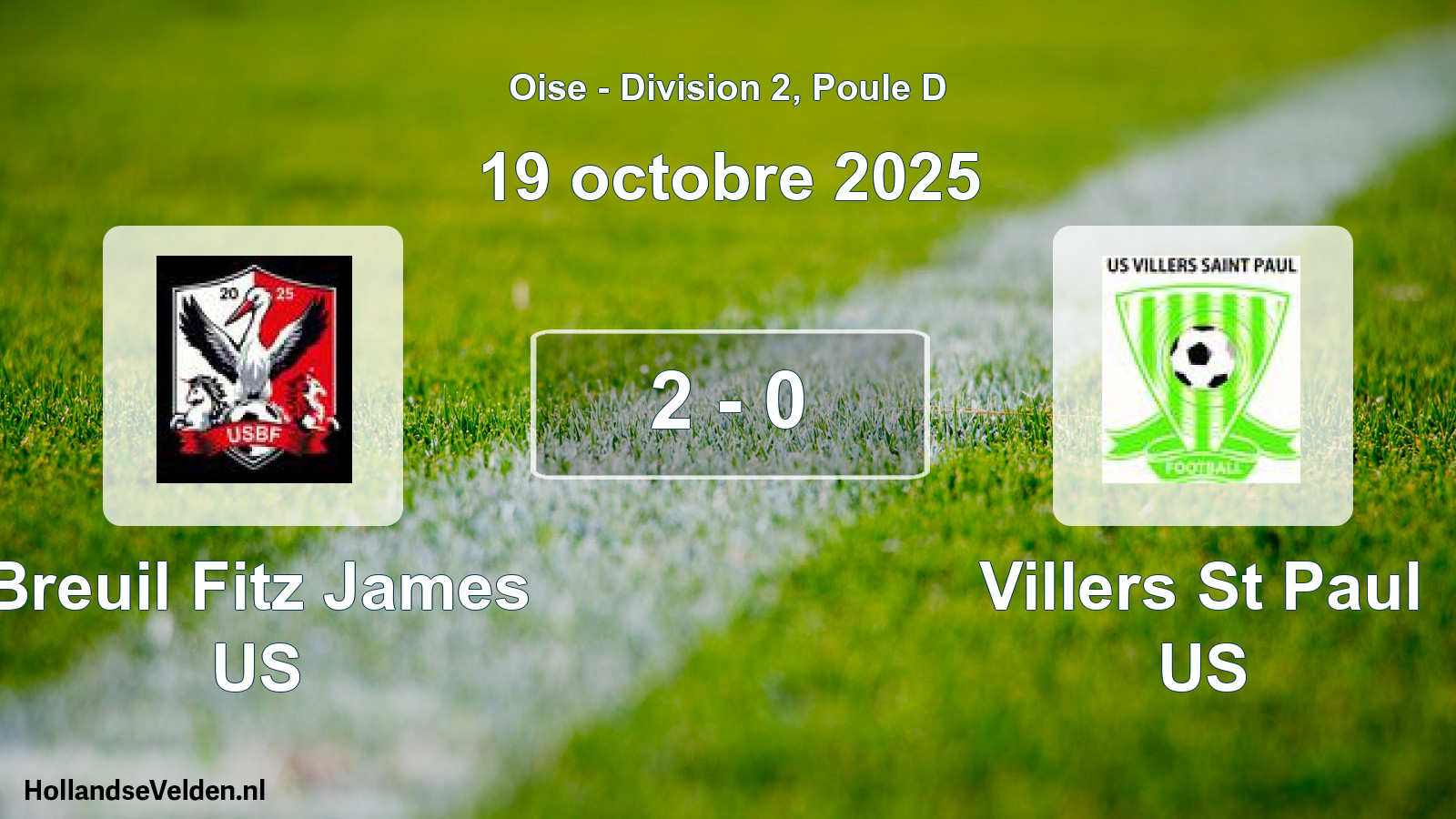 Match joué: Breuil Fitz James US - Villers St Paul US 2 - 0 (19 octobre 2025)