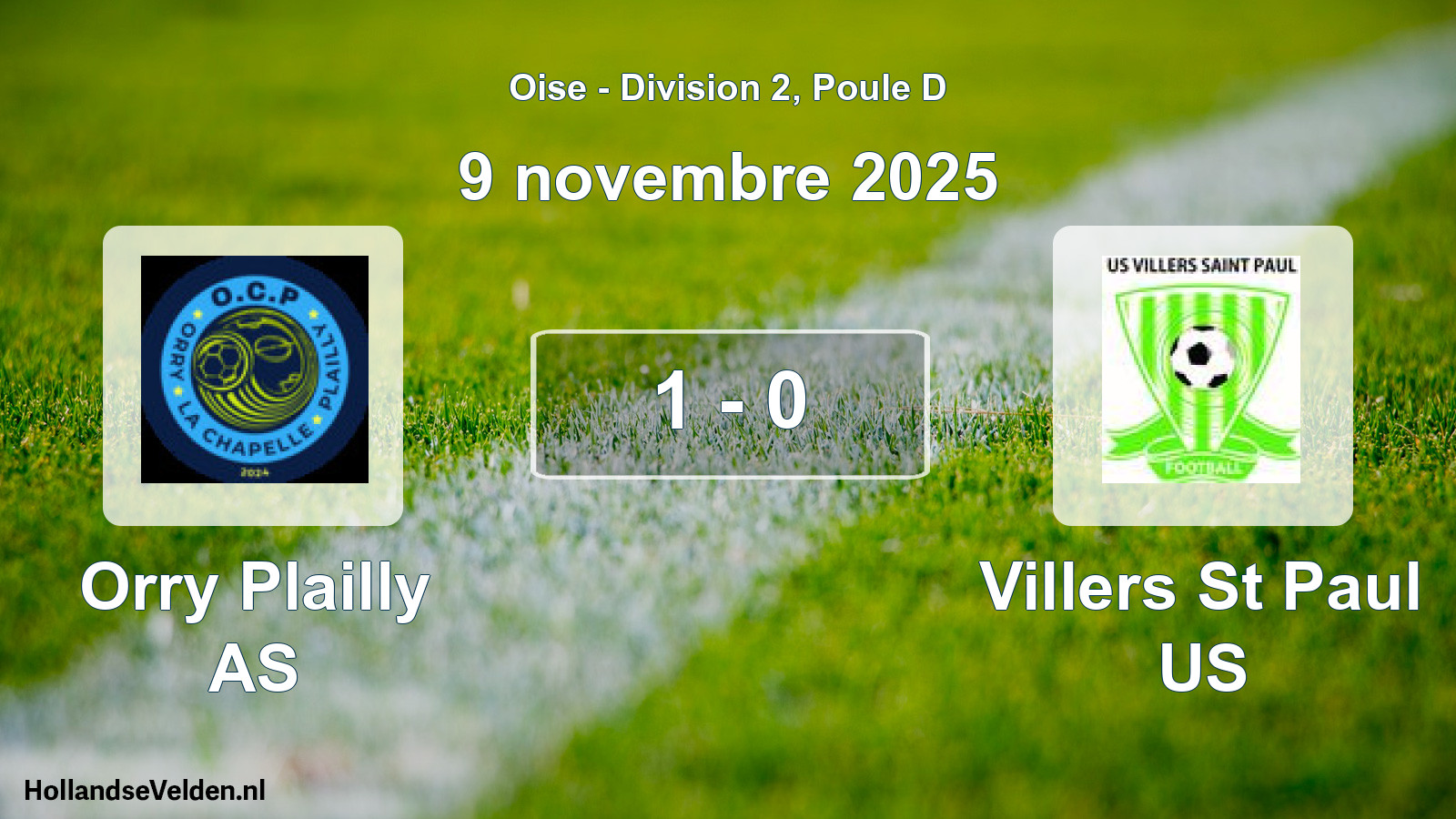 Match joué: Orry Plailly AS - Villers St Paul US 1 - 0 (9 novembre 2025)