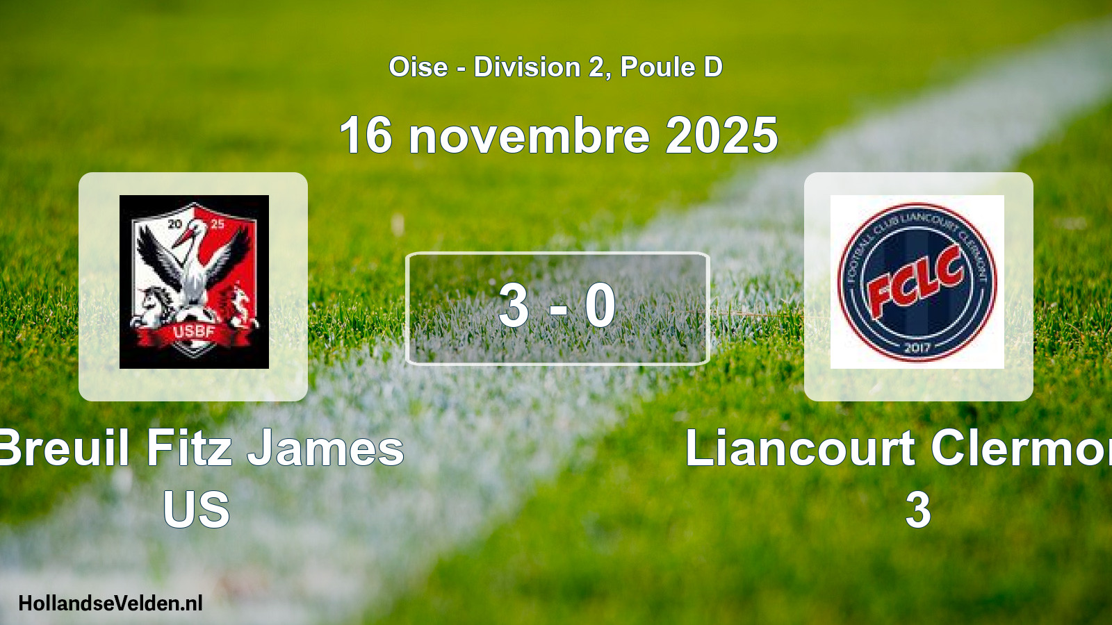 Match joué: Breuil Fitz James US - Liancourt Clermont 3 3 - 0 (16 novembre 2025)