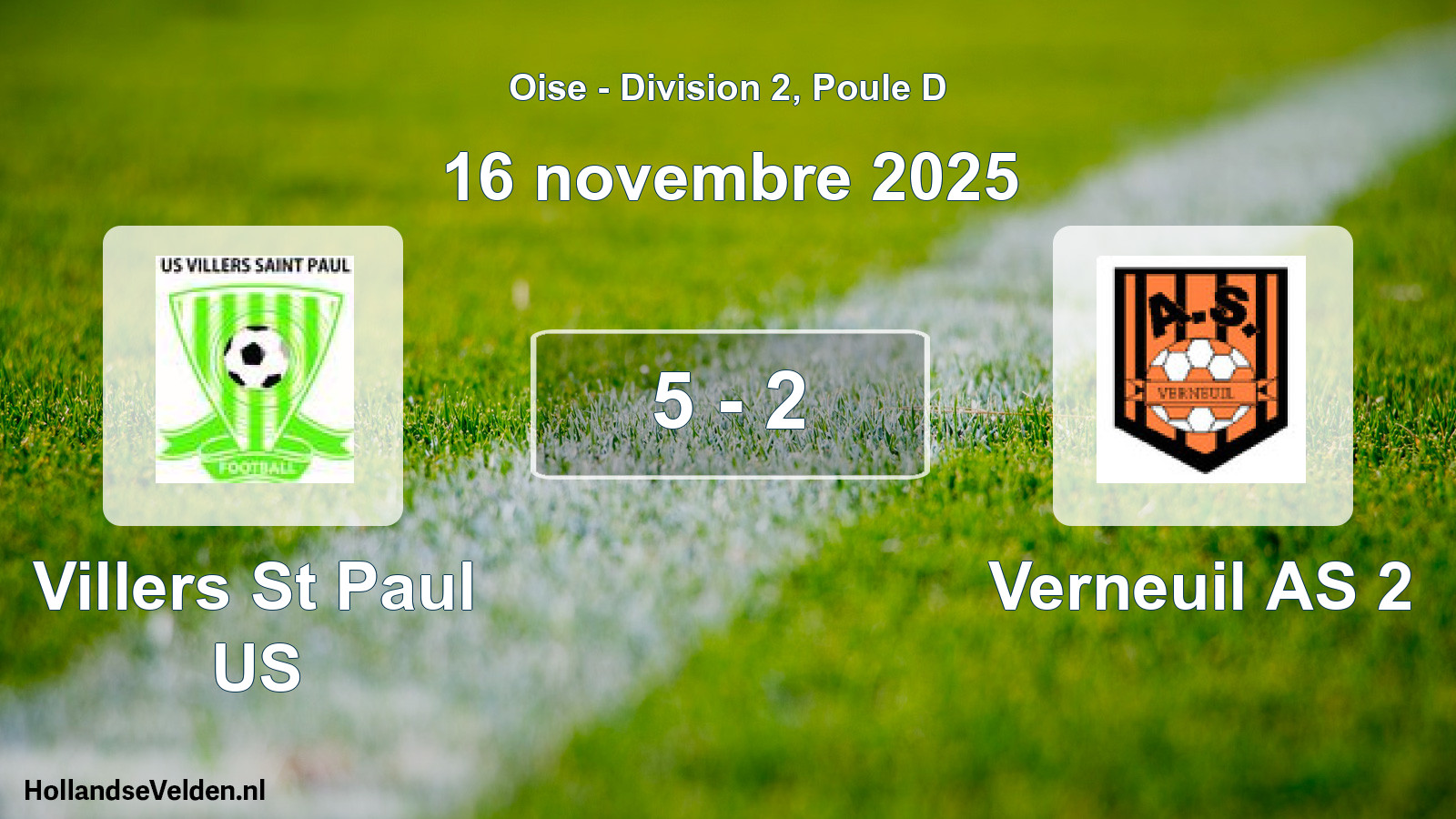 Match joué: Villers St Paul US - Verneuil AS 2 5 - 2 (16 novembre 2025)